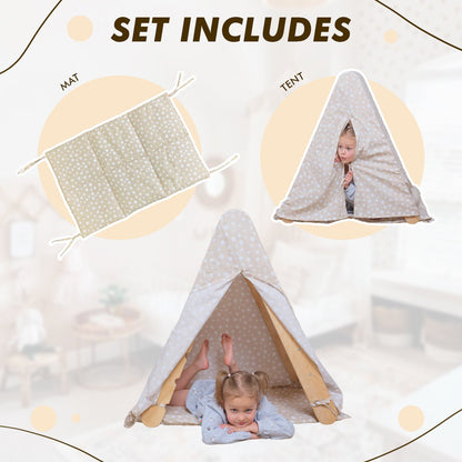 Play Tent Cover with Mat for Climbing Triangle Ladder-2