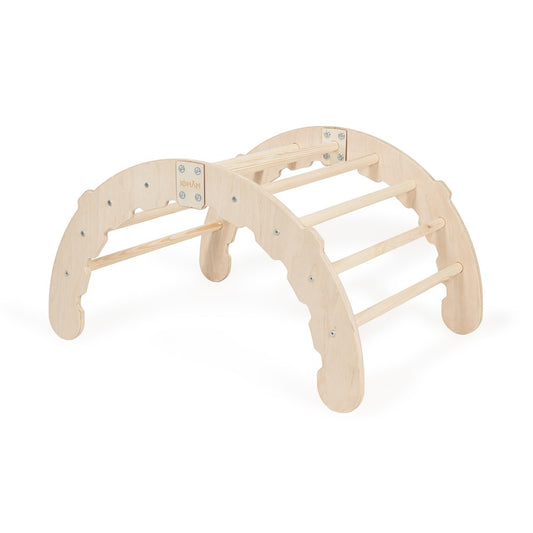 Montessori Kletterbogen Regenbogenwippe aus Holz 100% ECO von MAMOI